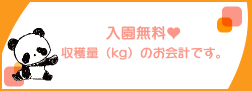 くだもの狩り　入園無料です。